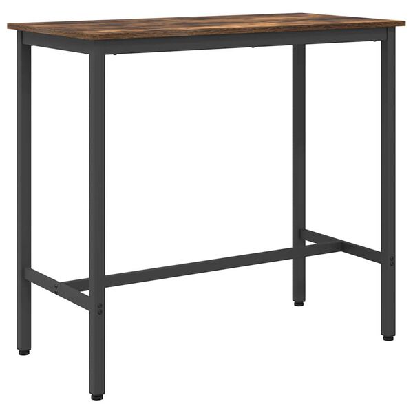 vidaXL table Ch&ecirc;ne fum&eacute; 100 x 50 x 90,5 cm Bois d'ing&eacute;nierie et acier