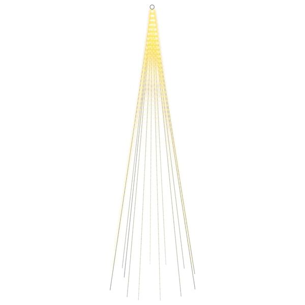 vidaXL Sapin de No&euml;l sur m&acirc;t de drapeau 732 LED blanc chaud 300 cm