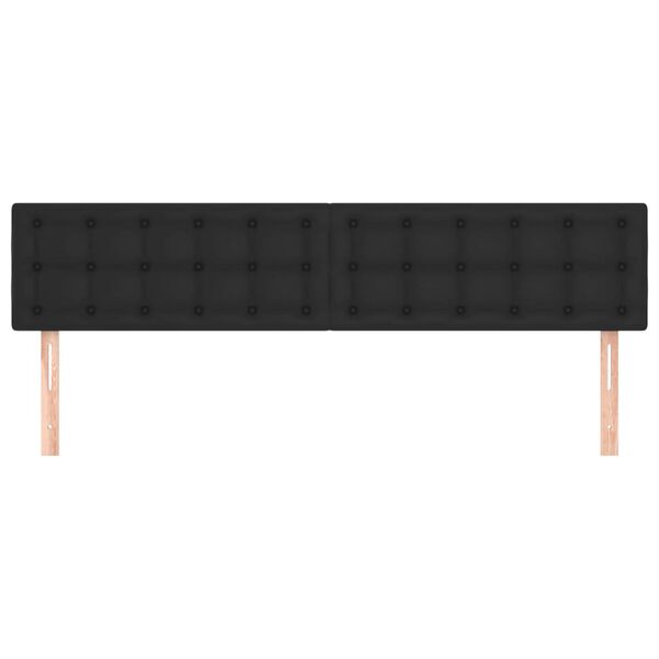 vidaXL T&ecirc;tes de lit Noir 200x5x78/88 cm Similicuir