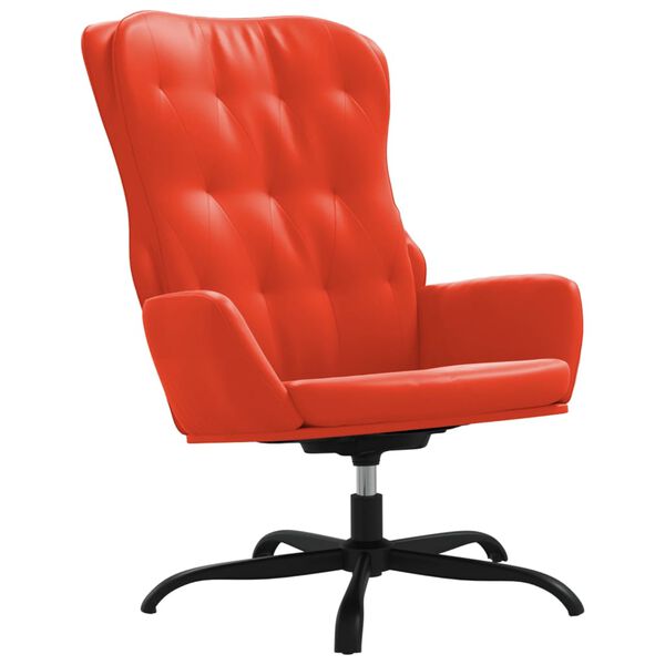 vidaXL Chaise de relaxation avec repose-pied Rouge Similicuir