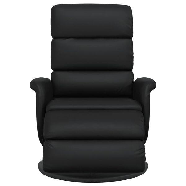 vidaXL Fauteuil inclinable avec repose-pieds noir similicuir