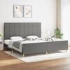 vidaXL Cadre de lit sans matelas gris fonc&eacute; 200x200 cm tissu