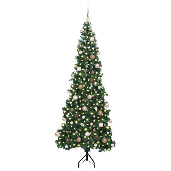 vidaXL Arbre de Noël artificiel d'angle Vert 210 cm PVC et métal