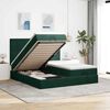 vidaXL Cadre de lit ottoman avec matelas vert foncé 160x200 cm velours