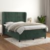 vidaXL Sommier &agrave; lattes de lit et matelas Vert fonc&eacute; 140x190cm Velours