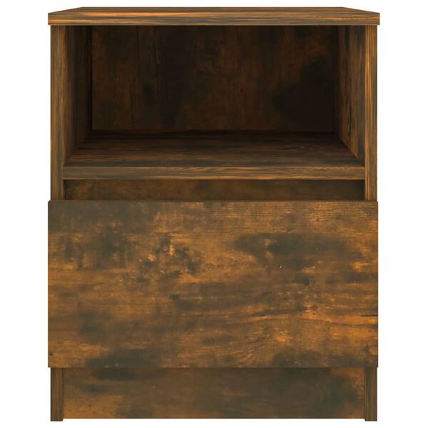 vidaXL Table de chevet chêne fumé 40x40x50 cm bois d'ingénierie