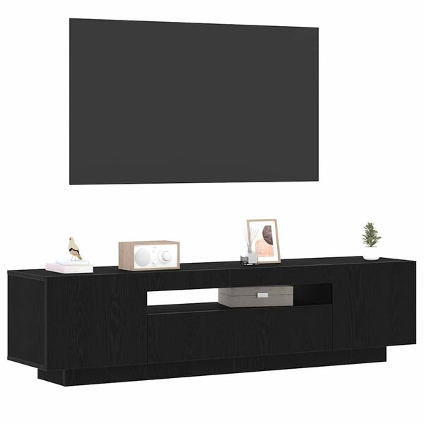 vidaXL Meuble TV Noir 160 x 35 x 40 cm Bois d'ing&eacute;nierie