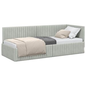 vidaXL Cadre de lit d'angle Gris clair 80 cm x 200 cm Velours