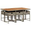 vidaXL Ensemble &agrave; manger de jardin et coussins 7 pcs gris rotin
