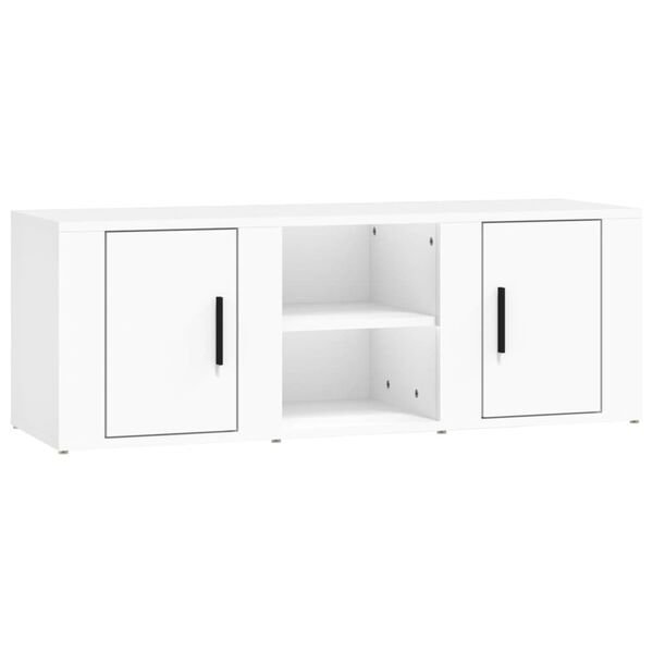 vidaXL Meuble TV Blanc 100x31,5x35 cm Bois d'ingénierie