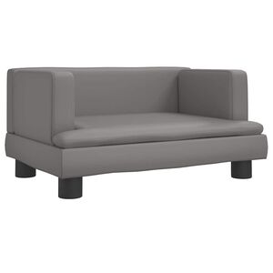 vidaXL Canap&eacute; pour enfants gris 60x40x30 cm similicuir