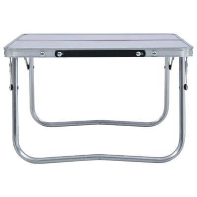 vidaXL Table pliable de camping Blanc Aluminium 60x40 cm