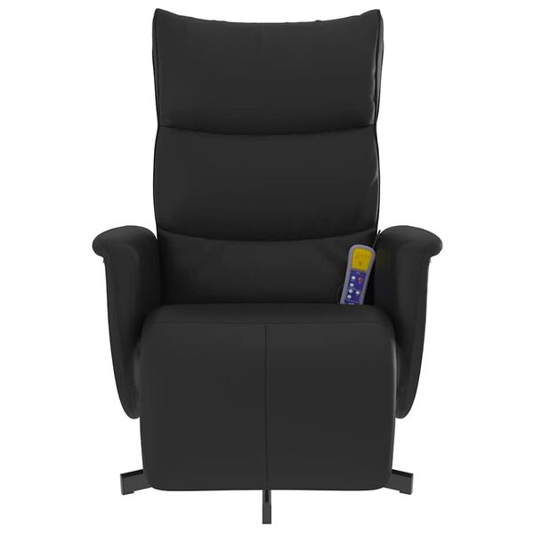 vidaXL Fauteuil inclinable de massage repose-pieds noir similicuir