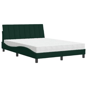 vidaXL Lit avec matelas Hanko vert fonc&eacute; 120x200 cm velours