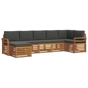 vidaXL Ensemble de canap&eacute;s d'ext&eacute;rieur 7 pc Naturel et Anthracite