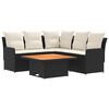 vidaXL Ensembles de meubles 4 pc Noir et Cr&egrave;me Rotin PE