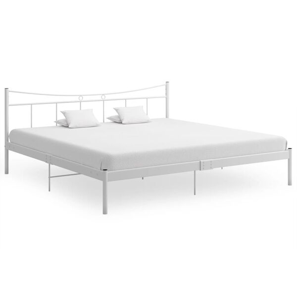 vidaXL Cadre de lit sans matelas blanc m&eacute;tal 200x200 cm