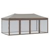 vidaXL Tente de r&eacute;ception pliable avec parois Taupe 3x6 m