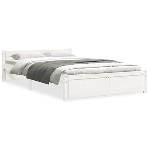 vidaXL Cadre de lit sans matelas blanc bois massif 120x200 cm