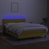 vidaXL Sommier &agrave; lattes de lit avec matelas LED Vert 140x190 cm Tissu