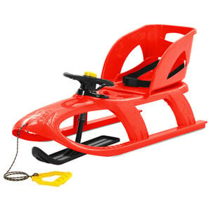 vidaXL Tra&icirc;neau avec si&egrave;ge et volant Rouge 102,5x40x23cm Polypropyl&egrave;ne