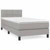 vidaXL Sommier &agrave; lattes de lit et matelas Gris clair 90x190 cm Tissu