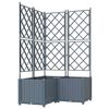 vidaXL Cache-pot de jardin 3 pc Gris clair 80 x 80 x 143 cm PP