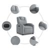 vidaXL Fauteuil inclinable électrique Gris clair Tissu