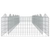 vidaXL Lit sur&eacute;lev&eacute; &agrave; gabions arqu&eacute; 600x100x50 cm Fer galvanis&eacute;