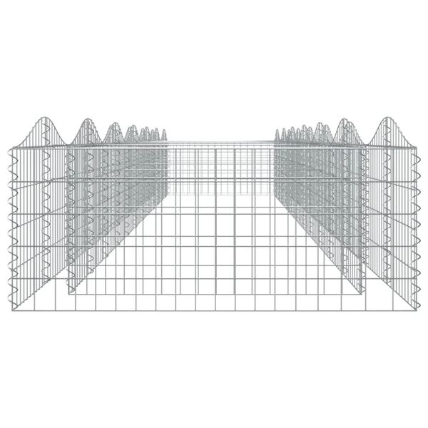 vidaXL Lit sur&eacute;lev&eacute; &agrave; gabions arqu&eacute; 600x100x50 cm Fer galvanis&eacute;