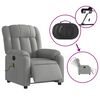 vidaXL Fauteuil de massage inclinable électrique gris clair tissu