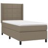 vidaXL Sommier &agrave; lattes de lit avec matelas Taupe 100x200 cm Tissu