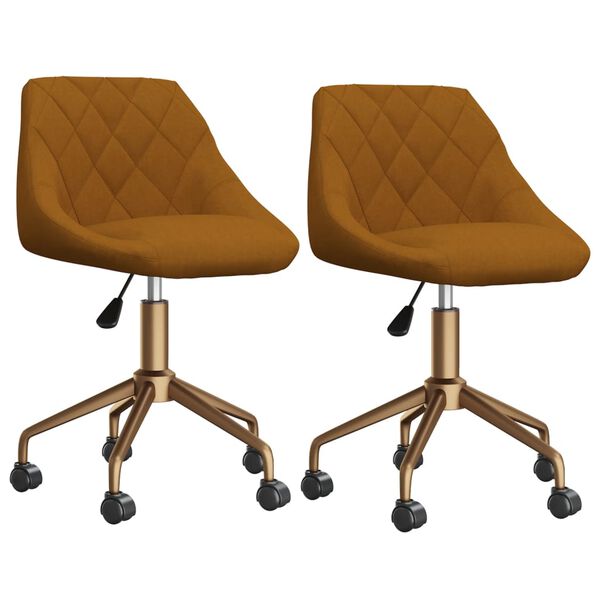 vidaXL Chaises pivotantes &agrave; manger lot de 2 marron velours
