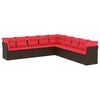 vidaXL Salon de jardin avec coussins 9 pcs marron r&eacute;sine tress&eacute;e