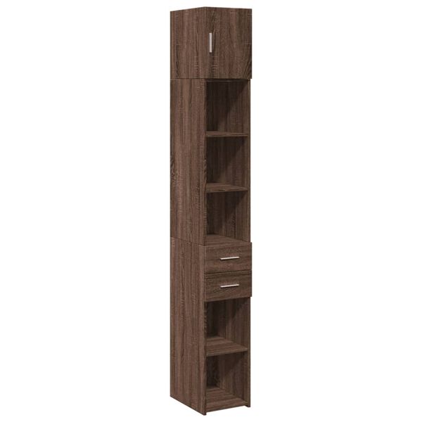 vidaXL Armoire de rangement mince ch&ecirc;ne marron 30x42,5x225 cm