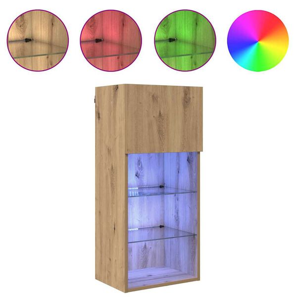 vidaXL Meuble TV mural Montage mural Ch&ecirc;ne artisanal 40,5 x 30 x 90 cm