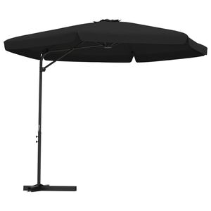vidaXL Parasol de jardin avec m&acirc;t en acier 300 cm Noir