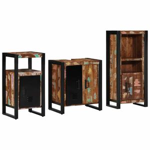 vidaXL Ensemble de mobilier de salle de bain 3 pcs Bois Recycl&eacute; Solide