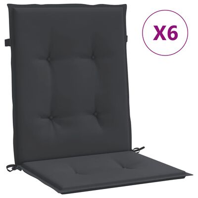 vidaXL Coussins de chaise de jardin 6 pcs Noir 100x50x3 cm