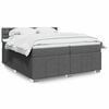 vidaXL Sommier &agrave; lattes de lit avec matelas Gris fonc&eacute; 200x200cm Tissu