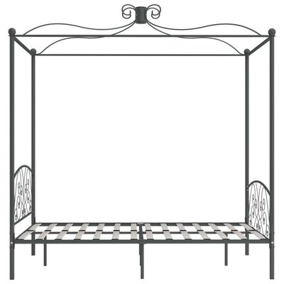 vidaXL Cadre de lit à baldaquin Gris Métal 120 x 200 cm