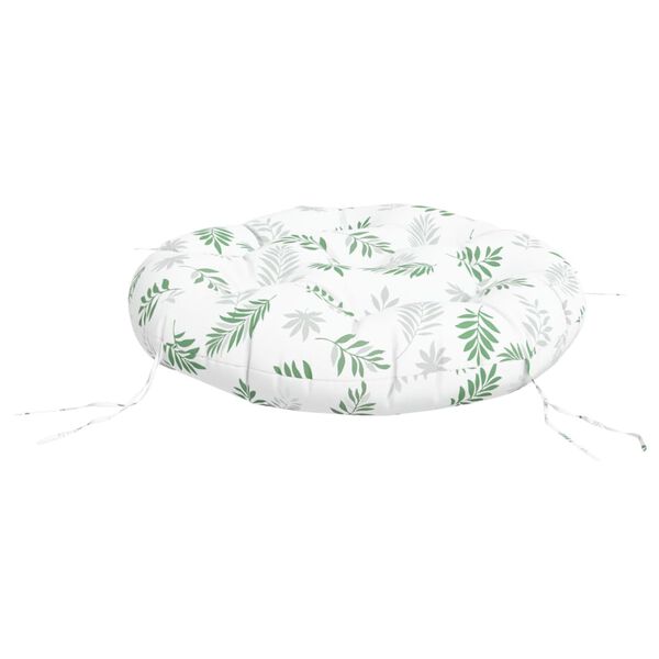vidaXL Coussin rond &agrave; motif de feuilles &Oslash; 60 x11 cm tissu oxford