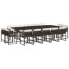 vidaXL Ensemble &agrave; manger de jardin avec coussins 15 pcs marron rotin