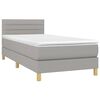 vidaXL Sommier &agrave; lattes de lit avec matelas et LED Gris clair 90x190cm
