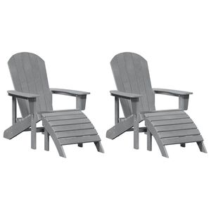 vidaXL Chaise de jardin 2 pc Gris clair Poly&eacute;thyl&egrave;ne
