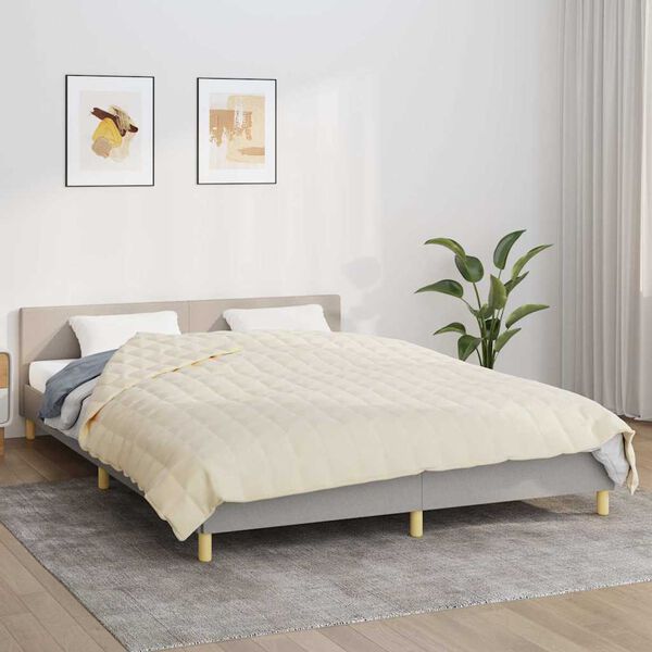 vidaXL Couverture lest&eacute;e Cr&egrave;me clair 220x240 cm 15 kg Tissu