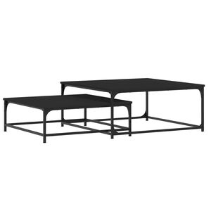 vidaXL Tables basses gigognes 2 pcs noir bois d'ing&eacute;nierie