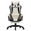 vidaXL Fauteuil de jeux vidéo et repose-pied Noir et blanc Similicuir