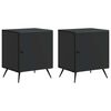 vidaXL Cabinet de chevet 2 pc Noir 43 x 34,5 x 50 cm Bois d'ing&eacute;nierie