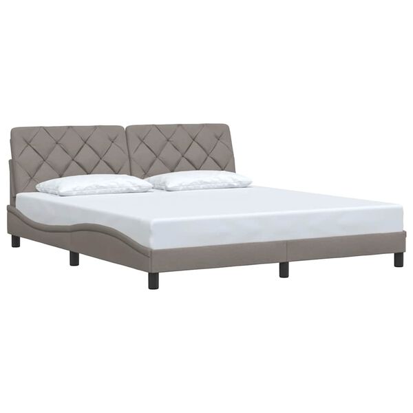 vidaXL Cadre de lit sans matelas taupe 180x200 cm tissu